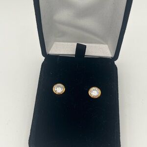 Michael Kors Gold-Tone Clear Crystal Stud Earrings